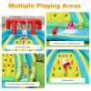 HONEY JOY Inflatable Water Slide, Giant Kids Water Park w/ 2 Long Slides & Climbing Wall, Water Hoses & Cannon, Large Splash Pool, Outdoor Blow Up Waterslides for Backyard(with 750w Blower) view 3