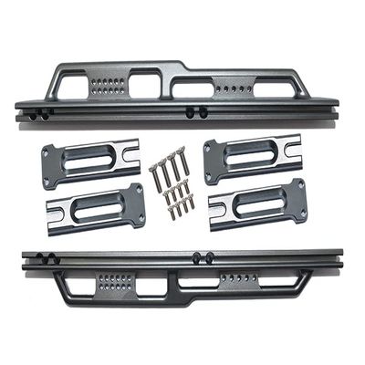 GPM Upgrades Aluminum Side Steps-18Pc Set (Silver Inlay Version) for AXIAL 1/6 Scx6 Jeep Jlu Wrang Ler 4Wd-Axi05000T1 (Grey)