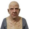 Taiping Lake 3D Halloween Headgear Old Man Face Cover Costume Latex Mask Horror Party Elderly Man Head Cover Mask Realistic Human Horror Headgear for Party Props view 1