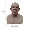 Taiping Lake 3D Halloween Headgear Old Man Face Cover Costume Latex Mask Horror Party Elderly Man Head Cover Mask Realistic Human Horror Headgear for Party Props view 2