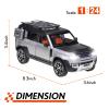 1/24 Diecast Model Car Pullback Vehicle Toy Collection for Land Rover New Defender 110, Kids Gift, with Sound and Light view 2