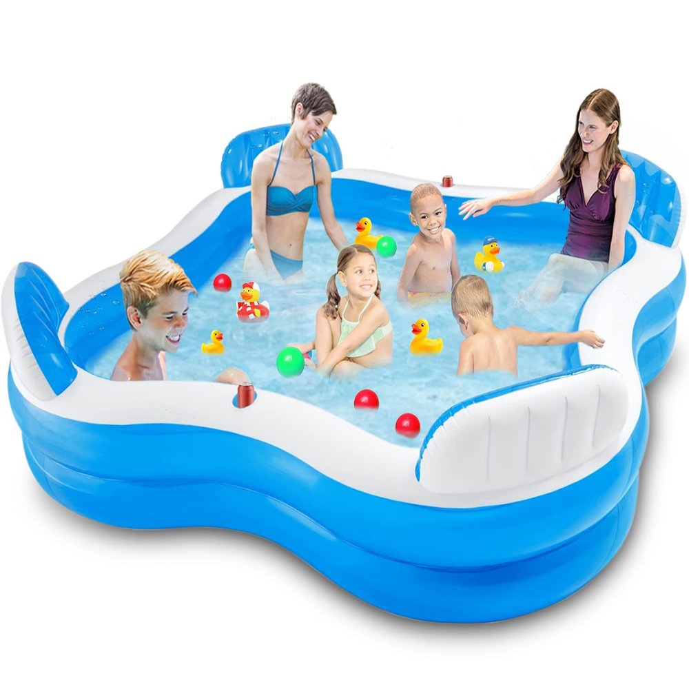 56475EP Swim Center Family Lounge Inflatable Pool 90" X 90" X 26"