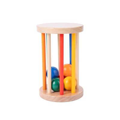 Montessori Toys for Babies 6-12 Months Wooden Rolling Drum Montssori Baby Sensory Toys for Wooden Rattle Spinning Rainbow,Boys and Girls Baby Gifts