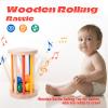 Montessori Toys for Babies 6-12 Months Wooden Rolling Drum Montssori Baby Sensory Toys for Wooden Rattle Spinning Rainbow,Boys and Girls Baby Gifts view 2