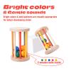 Montessori Toys for Babies 6-12 Months Wooden Rolling Drum Montssori Baby Sensory Toys for Wooden Rattle Spinning Rainbow,Boys and Girls Baby Gifts view 3