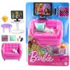 Barbie Indoor Furniture Playset, Living Room Includes Kitten, Furniture and Accessories for Movie and Game Night view 1