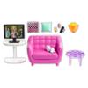 Barbie Indoor Furniture Playset, Living Room Includes Kitten, Furniture and Accessories for Movie and Game Night view 4