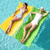 SLOOSH Inflatable Pool Floats Raft,Floating Lounge for Adults,64x32 inch Swimming Mat Pool Mattress with Headrest,2 Pieces Float Air Mat for Summer Water Beach Fun,Green,Yellow view 1