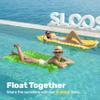 SLOOSH Inflatable Pool Floats Raft,Floating Lounge for Adults,64x32 inch Swimming Mat Pool Mattress with Headrest,2 Pieces Float Air Mat for Summer Water Beach Fun,Green,Yellow view 2