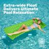 SLOOSH Inflatable Pool Floats Raft,Floating Lounge for Adults,64x32 inch Swimming Mat Pool Mattress with Headrest,2 Pieces Float Air Mat for Summer Water Beach Fun,Green,Yellow view 3