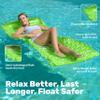 SLOOSH Inflatable Pool Floats Raft,Floating Lounge for Adults,64x32 inch Swimming Mat Pool Mattress with Headrest,2 Pieces Float Air Mat for Summer Water Beach Fun,Green,Yellow view 4