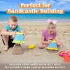 Sloosh 3 PCS Foldable Buckets with 3 Shovels Sand Water Bucket Sandbox Square Party in Summer Foldable Pail Silicone Collapsible Bucket Kids Beach Toys Travel (Yellow/Blue/Green) view 2