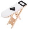 NUOBESTY 1 Set Dollhouse Miniature Iron Ironing Table Playset Mini Ironing Board Steam Iron Model Toy Laundry Room Furniture for DIY Fairy Garden Micro Landscape view 1