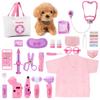 Meland Toy Doctor Kit for Girls, Pretend Play Toy Doctor Set with Dog , Carrying Bag, Stethoscope & Dress Up Costume Gift for Kids Toddlers Ages 3 4 5 6 Year Old for Role Play view 1