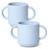 ROCCED Silicone Tiny Cups for Baby Silicone Baby Drinking Cups with 2 Handles, Toddler Training Cup Easy Grip for 6 Months+ 150ml/5oz 2 Pics-Deep Sky view 1