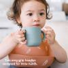 ROCCED Silicone Tiny Cups for Baby Silicone Baby Drinking Cups with 2 Handles, Toddler Training Cup Easy Grip for 6 Months+ 150ml/5oz 2 Pics-Deep Sky view 4