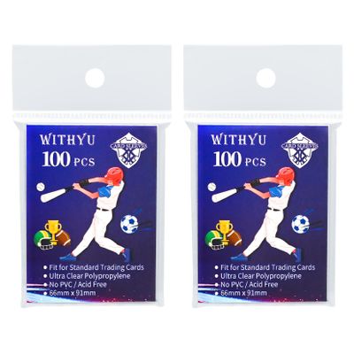200 Pcs Soft Trading Card Sleeves, Top Loading Penny Card Sleeves for Standard Cards 2.5" X 3.5"Ultra-Clear Card Protector for Game Cards, Baseball,Sports Cards,Mini Photos