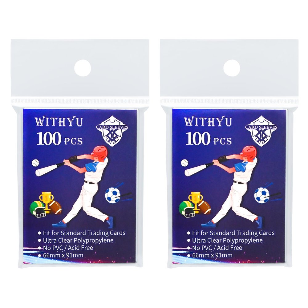 200 Pcs Soft Trading Card Sleeves, Top Loading Penny Card Sleeves for Standard Cards 2.5" X 3.5"Ultra-Clear Card Protector for Game Cards, Baseball,Sports Cards,Mini Photos