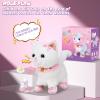 Jimate Interactive Electronic Plush Toy Walking and Barking Robot Cat Plush Cat Remote Control Kitten for Girls (White Cat) view 4