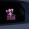 2pcs Princess on Board Sticker for Cars, Vesvory Baby on Board Safety Warning Stickers Baby Girl in Car Bumper Decals for Cars SUV Cute Design Kids in Car Decal (Rainbow Laser Pink) view 1