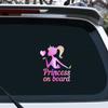 2pcs Princess on Board Sticker for Cars, Vesvory Baby on Board Safety Warning Stickers Baby Girl in Car Bumper Decals for Cars SUV Cute Design Kids in Car Decal (Rainbow Laser Pink) view 3