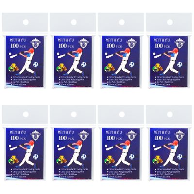800 Pcs Soft Trading Card Sleeves, Top Loading Penny Card Sleeves for Standard Cards 2.5" X 3.5"Ultra-Clear Card Protector for Game Cards, Baseball,Sports Cards,Mini Photos