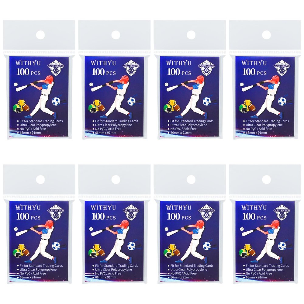 800 Pcs Soft Trading Card Sleeves, Top Loading Penny Card Sleeves for Standard Cards 2.5" X 3.5"Ultra-Clear Card Protector for Game Cards, Baseball,Sports Cards,Mini Photos