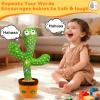 Interactive Baby Toys Dancing Talking Cactus Toy,Funny Gift for Infant 6-18 Months, Singing Musical Record Repeat What You Say Light Up Toy for Toddler 1 2 3 Year Old Boy Girl (Volume Adjustment) view 2