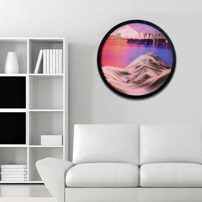 ZXKYZR8 Flowing Sand Painting - 3D Dynamic Moving Sand, Dynamic 3D Natural Landscape Wall Decoration, 360 Dynamic Sand Art,Round Glass Moving Sand Pictures, Moving Sand Art for Office Home
