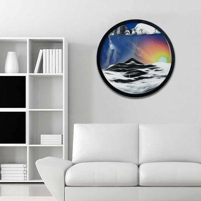 ZXKYZR8 Flowing Sand Painting - 3D Dynamic Moving Sand, Dynamic 3D Natural Landscape Wall Decoration, 360 Dynamic Sand Art,Round Glass Moving Sand Pictures, Moving Sand Art for Office Home