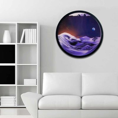 ZXKYZR8 Flowing Sand Painting - 3D Dynamic Moving Sand, Dynamic 3D Natural Landscape Wall Decoration, 360 Dynamic Sand Art,Round Glass Moving Sand Pictures, Moving Sand Art for Office Home