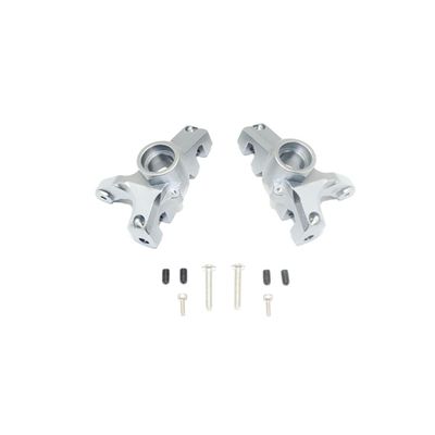 KingVal Replacement Aluminum Alloy Front Knuckle Arms RC Parts Compatible with 1/10 LOSI 4WD Rock Rey Rock RACER-LOS03009 T1/T2 RC Car (Silver)