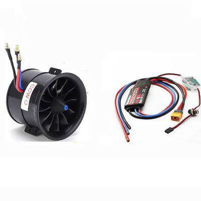 Powerfun CW CCW EDF 70mm Pro CCW 12 Blades Ducted Fan with RC Brushless Motor 2100KV 6S with ESC 80A(2~6S) Balance Tested for CCW EDF 6S RC Jet Airplane