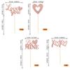 24 Pack Valentine's Day Cupcake Toppers Glitter Love Heart XOXO Love You Be Mine Cupcake Food Picks Valentine's Day Theme Wedding Bridal Shower Birthday Party Cake Decorations Supplies Rose Gold view 2