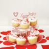 24 Pack Valentine's Day Cupcake Toppers Glitter Love Heart XOXO Love You Be Mine Cupcake Food Picks Valentine's Day Theme Wedding Bridal Shower Birthday Party Cake Decorations Supplies Rose Gold view 4