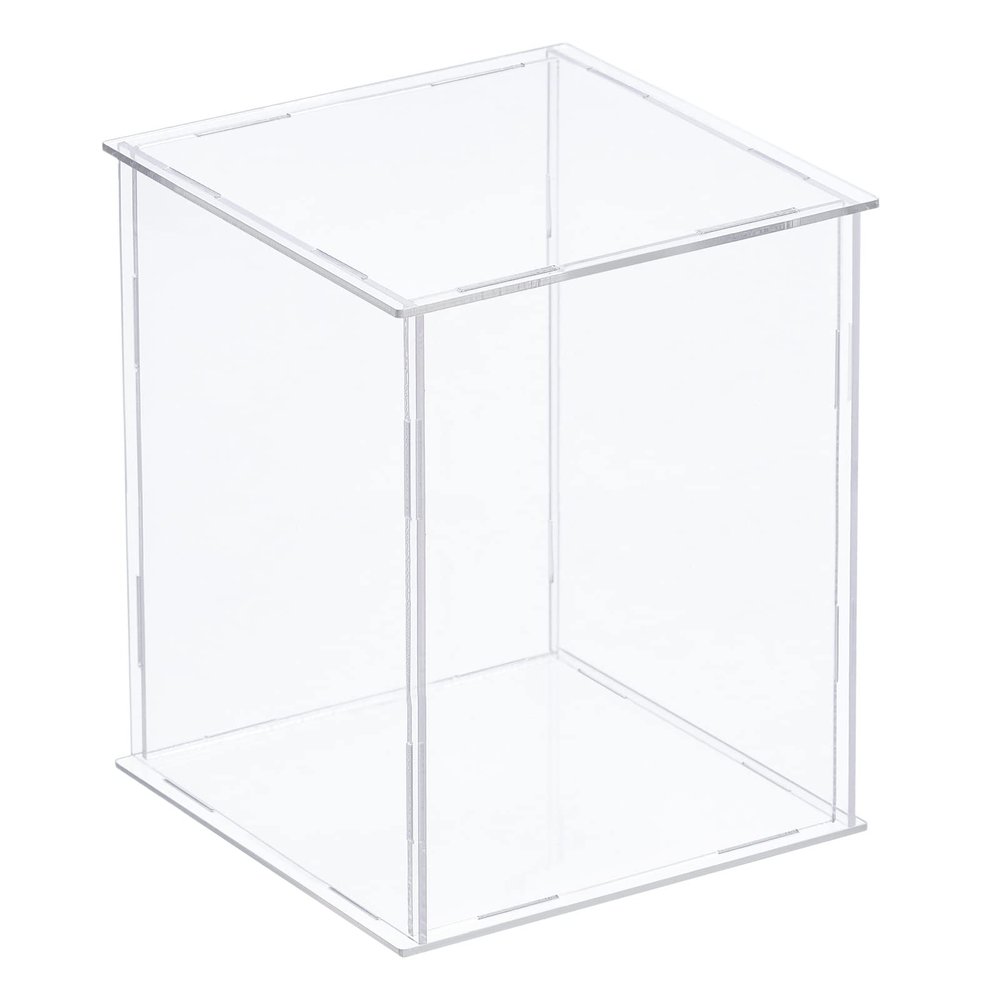 MECCANIXITY Clear Display Case, Acrylic Box Assemble Dustproof Box Showcase, 7.9x7.9x11.8inch for Collectibles, Crafts
