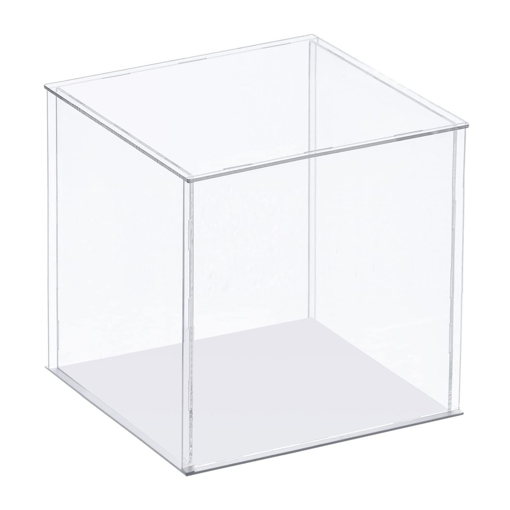 MECCANIXITY Clear Display Case, Acrylic Box Assemble Transparent Dustproof Box Showcase 13.7x11.8x13.7inch for Collectibles, Crafts