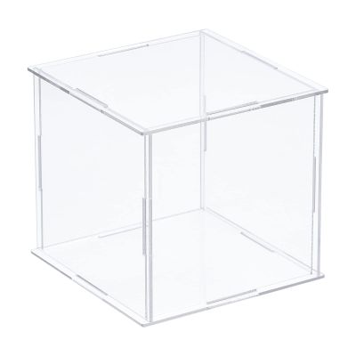 MECCANIXITY Clear Display Case, Acrylic Box Assemble Dustproof Box Showcase, 5.9x5.9x5.9inch for Collectibles, Crafts
