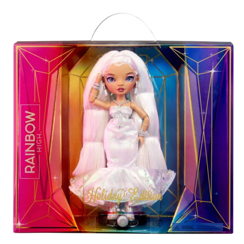 2022 Holiday Edition Roxie Rainbow High Doll with Multicolor Hair and Iridescent Gown - Great Gift