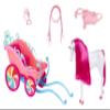 MGA Entertainment Dream Ella Candy Carriage and Unicorn, Pearlized White Unicorn Horse with Gold Glitter Horn, Bright Pink Mane, Pink Bridle, Reins, Saddle, Carriage with Candy Glitter Railing view 4