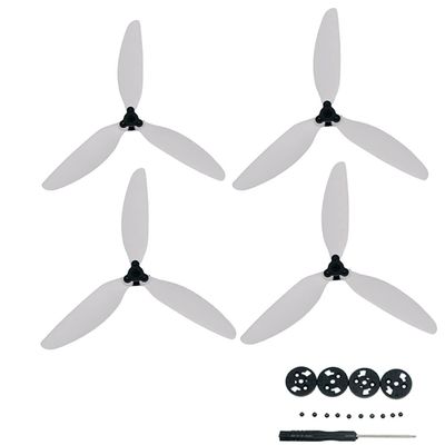 iMusk 2 Pairs Colorful Light Weight Three-Blades Propellers with Protective Motor Cap for DJI Mavic Mini and DJI Mini 2/SE Drone Accessories (White)