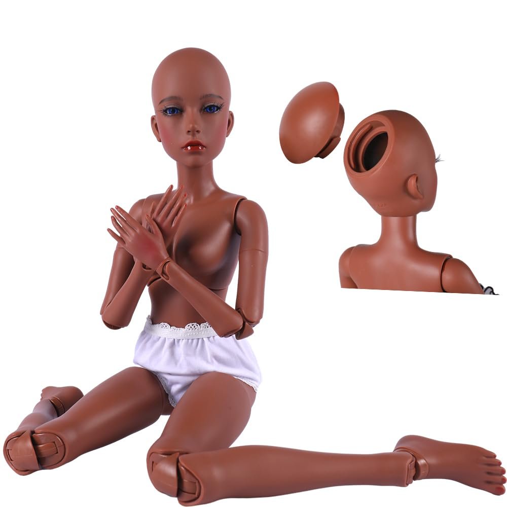 UCanaan Customized 1/3 BJD Doll, 19 Joints Nude SD Girl Doll 24 Inch Ball Jointed Dolls Female Body + Basic Makeup for DIY Dolls Best Gitfs forChristmas Birthday