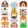 chiazllta 12 Pieces Jungle Safari Hats Wild Birthday Paper Crowns Zoo Animal Party Headbands for Kids, Jungle Photo Booth Props Favor Supplies Decorations view 1