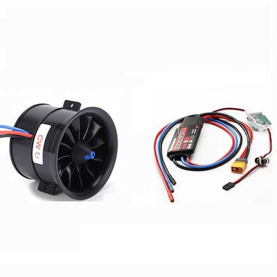 Powerfun CW CCW EDF 70mm Pro CCW 12 Blades Ducted Fan with RC Brushless Motor 2800KV 4S with ESC 80A(2~6S) Balance Tested for CCW EDF 4S RC Jet Airplane