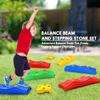 MOCUTEEN Kids Balance Beam & Toddler Stepping Stones 8PCS Sensory Toys for Balance & Coordination Non-Slip Surface with Rubber Pads Max Load 220LBS Multi-Color Indoor Play Five Star Pattern view 2