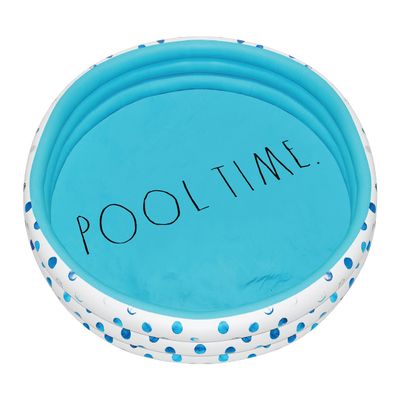 Coconut Float Rae Dunn x CocoNut Float Aqua Polka Dot Mini Pool - Inflatable Kiddie Pool for Kids - Great Splash Pool for Backyard, Summer Parties & Swim Events