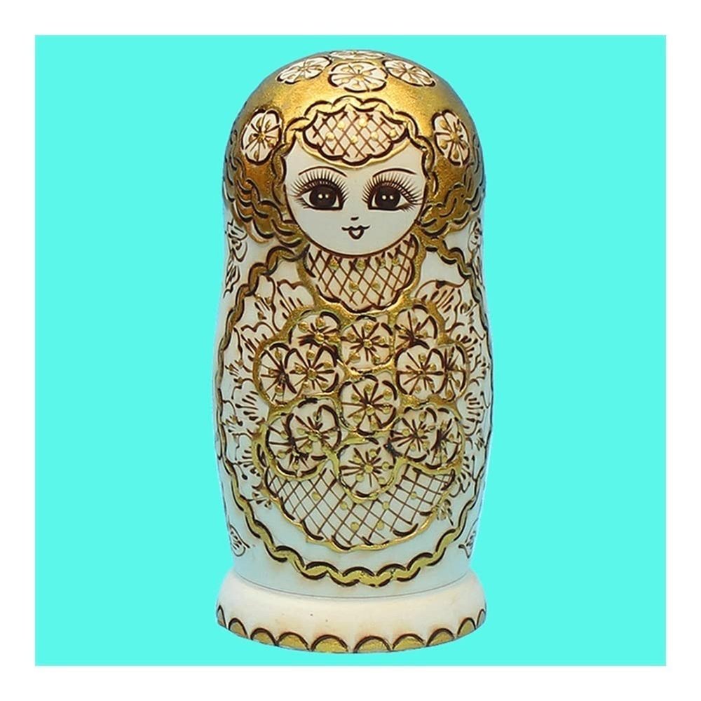KKNH Matryoshka Cute Russian Matryoshka 10-Piece Set Handmade Wooden Creative Nesting Dolls, Family Room Decoration Halloween Wish Gift Blessing Gift