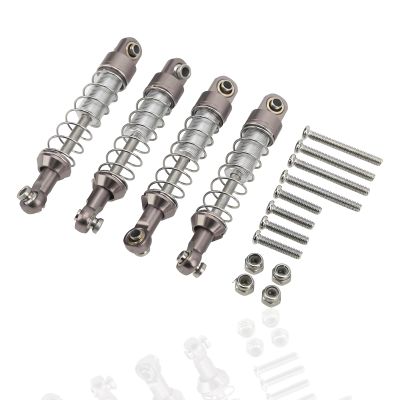 51mm Aluminum Alloy RC Shocks, 2 Pairs Aluminum Alloy RC Car Shock Absorber Dampers with Mounting Screws Bolts for WPL C14 C24 MN D90 99S