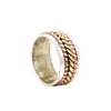 925 Sterling Silver Spinner Ring with Brass and Copper Ring, Thumb Ring, Anxiety Ring, Fidget Ring (13.5) view 2