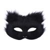 BXT Fuzzy Cosplay Mask, Animal Costume Headgear Half Face for Halloween Masquerade(Black) view 1